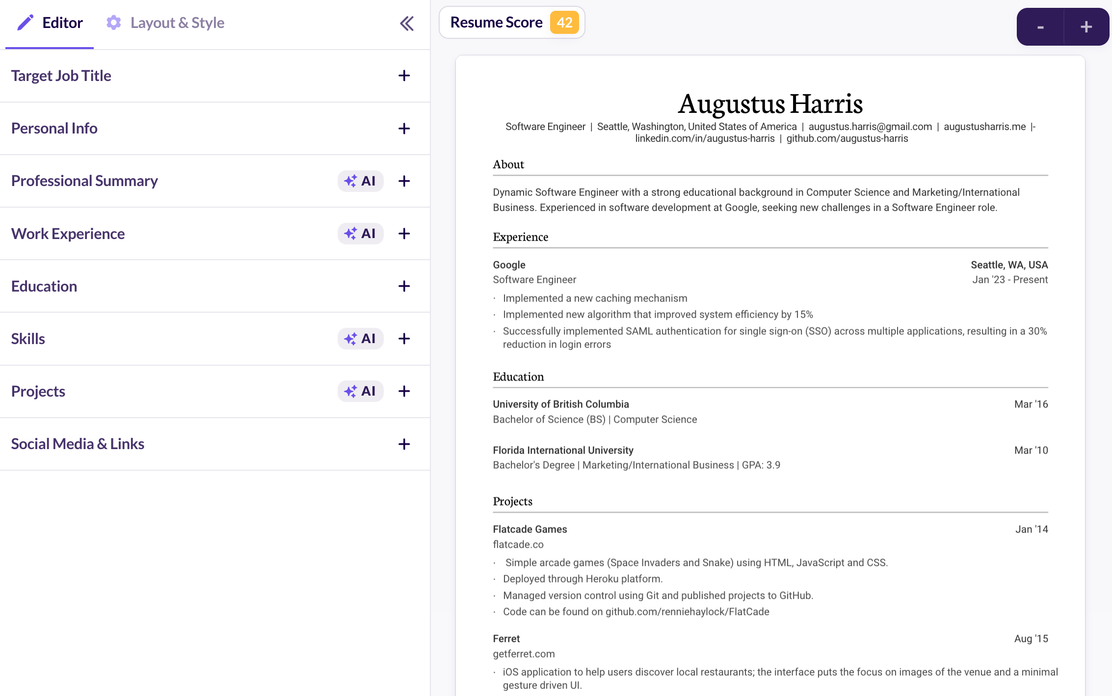 Resume Builder